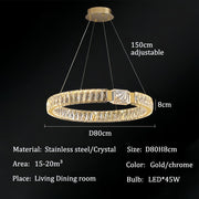 BAMDECOR C3319 Modern Crystal Chandeliers Lighting Fixtures Contemporary Round Chandelier Lighting Fixtures V255-BAM-C3319-1-80