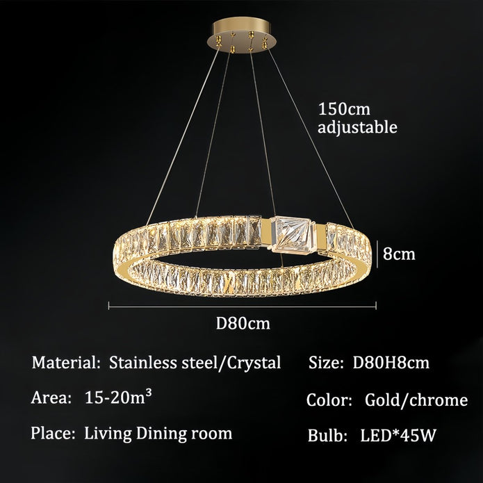 BAMDECOR C3319 Modern Crystal Chandeliers Lighting Fixtures Contemporary Round Chandelier Lighting Fixtures V255-BAM-C3319-1-80