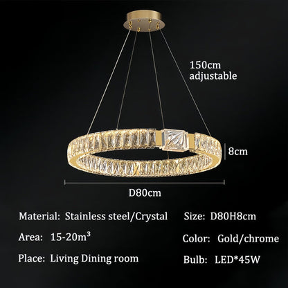 BAMDECOR C3319 Modern Crystal Chandeliers Lighting Fixtures Contemporary Round Chandelier Lighting Fixtures V255-BAM-C3319-1-80