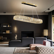 BAMDECOR C3319 Modern Linear Crystal Chandeliers Lighting Fixtures Contemporary Round Chandelier Lighting V255-BAM-C3319-L100