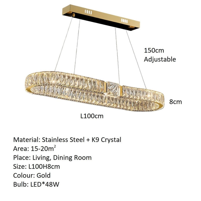 BAMDECOR C3319 Modern Linear Crystal Chandeliers Lighting Fixtures Contemporary Round Chandelier Lighting V255-BAM-C3319-L100