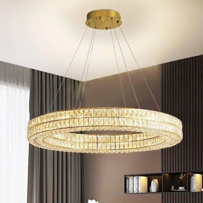 BAMDECOR C3332/1 Round Luxury Crystal Chandelier Modern LED Crystal Chandelier LED Ring Pendant Light V255-BAM-C3332/1-60