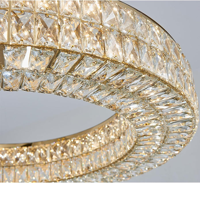 BAMDECOR C3332/1 Round Luxury Crystal Chandelier Modern LED Crystal Chandelier LED Ring Pendant Light V255-BAM-C3332/1-80