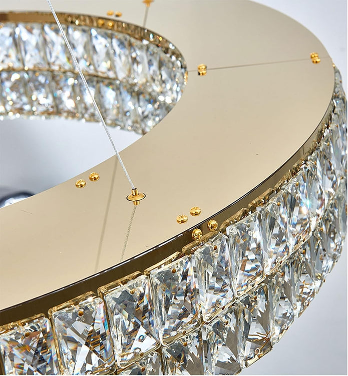 BAMDECOR C3332/1 Round Luxury Crystal Chandelier Modern LED Crystal Chandelier LED Ring Pendant Light V255-BAM-C3332/1-80