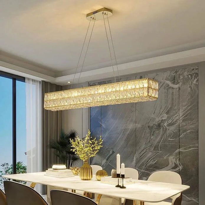 BAMDECOR C3332/L Linear Luxury Crystal Chandelier Modern LED Crystal Chandelier LED Ring Pendant Light V255-BAM-C3332/L-1.2