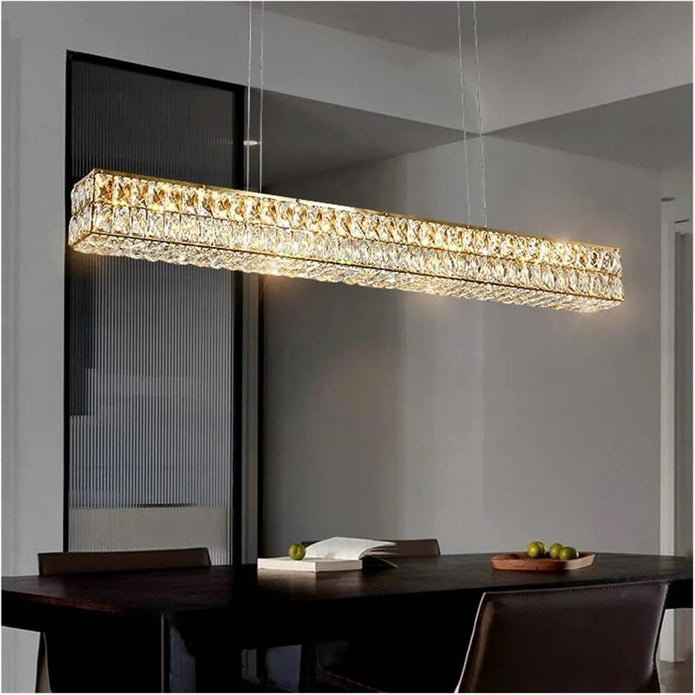 BAMDECOR C3332/L Linear Luxury Crystal Chandelier Modern LED Crystal Chandelier LED Ring Pendant Light V255-BAM-C3332/L-1.2