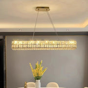 BAMDECOR C3332/L Linear Luxury Crystal Chandelier Modern LED Crystal Chandelier LED Ring Pendant Light V255-BAM-C3332/L-1.2