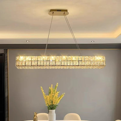 BAMDECOR C3332/L Linear Luxury Crystal Chandelier Modern LED Crystal Chandelier LED Ring Pendant Light V255-BAM-C3332/L-1.2