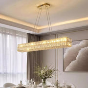 BAMDECOR C3332/L Linear Luxury Crystal Chandelier Modern LED Crystal Chandelier LED Ring Pendant Light V255-BAM-C3332/L-1.2