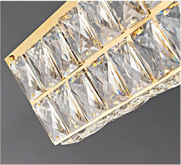 BAMDECOR C3332/L Linear Luxury Crystal Chandelier Modern LED Crystal Chandelier LED Ring Pendant Light V255-BAM-C3332/L-1.2
