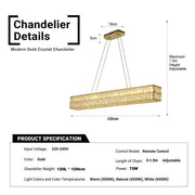 BAMDECOR C3332/L Linear Luxury Crystal Chandelier Modern LED Crystal Chandelier LED Ring Pendant Light V255-BAM-C3332/L-1.2