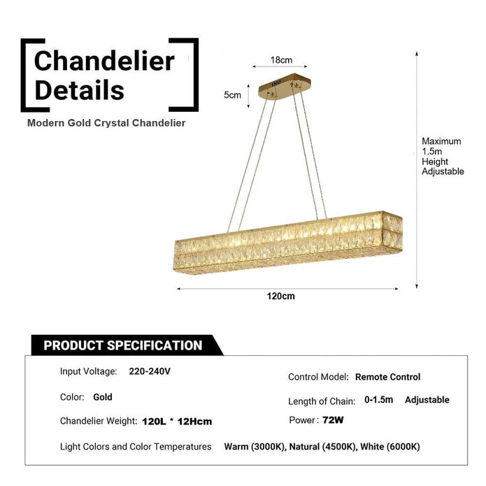 BAMDECOR C3332/L Linear Luxury Crystal Chandelier Modern LED Crystal Chandelier LED Ring Pendant Light V255-BAM-C3332/L-1.2
