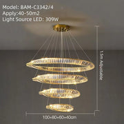BAMDECOR C3342/4 Modern Crystal Chandeliers Lighting Fixtures Contemporary Wave Chandelier Lighting Fixtures V255-BAM-C3342-4-46810