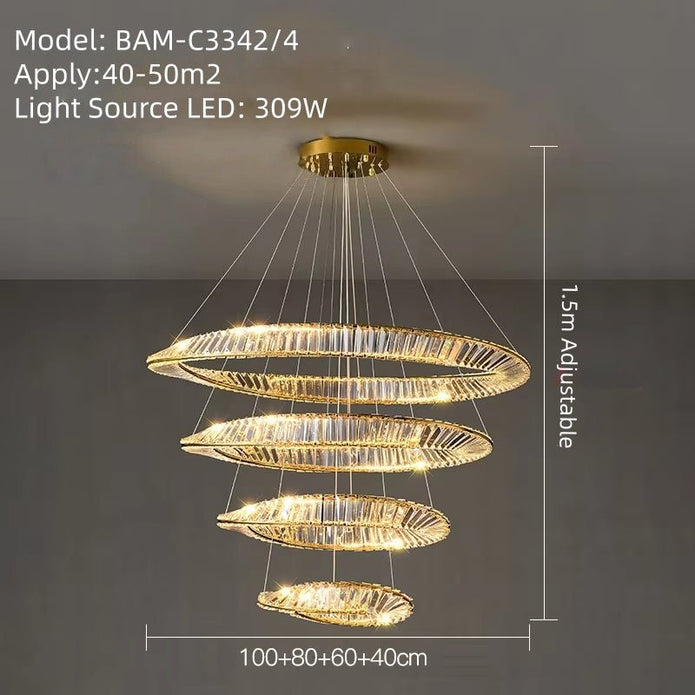 BAMDECOR C3342/4 Modern Crystal Chandeliers Lighting Fixtures Contemporary Wave Chandelier Lighting Fixtures V255-BAM-C3342-4-46810