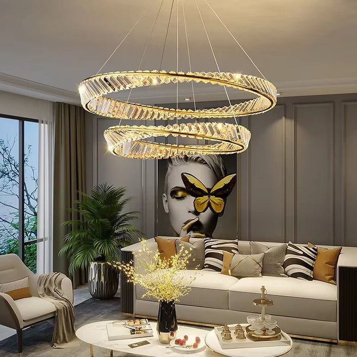 BAMDECOR C3342/2 Modern Crystal Chandeliers Lighting Fixtures Contemporary Wave Chandelier Lighting Fixtures V255-BAM-C3342/2-6080