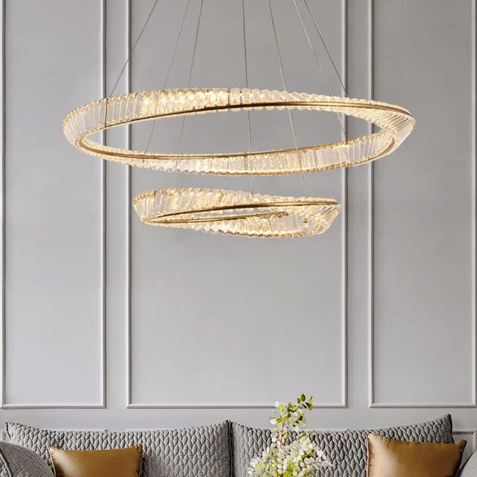 BAMDECOR C3342/2 Modern Crystal Chandeliers Lighting Fixtures Contemporary Wave Chandelier Lighting Fixtures V255-BAM-C3342/2-6080