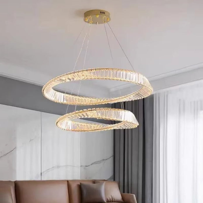 BAMDECOR C3342/2 Modern Crystal Chandeliers Lighting Fixtures Contemporary Wave Chandelier Lighting Fixtures V255-BAM-C3342/2-6080