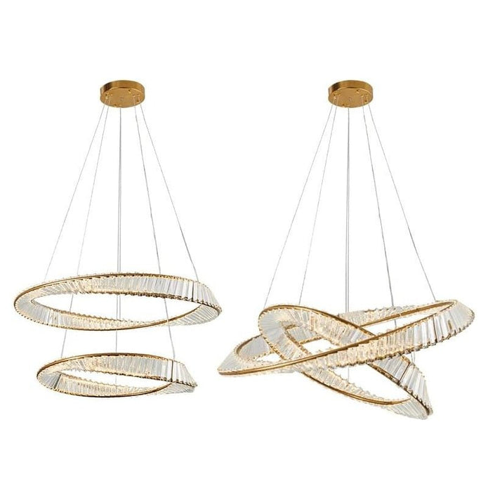 BAMDECOR C3342/2 Modern Crystal Chandeliers Lighting Fixtures Contemporary Wave Chandelier Lighting Fixtures V255-BAM-C3342/2-6080