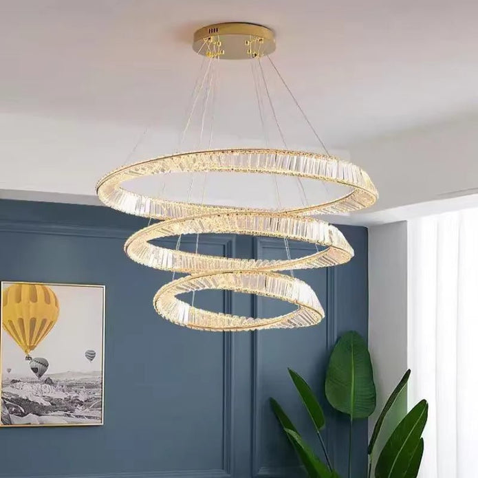 BAMDECOR C3342/3 Modern Crystal Chandeliers Lighting Fixtures Contemporary Wave Chandelier Lighting Fixtures V255-BAM-C3342/3-GOLD