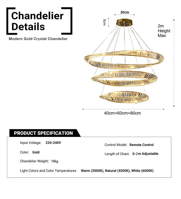 BAMDECOR C3342/3 Modern Crystal Chandeliers Lighting Fixtures Contemporary Wave Chandelier Lighting Fixtures V255-BAM-C3342/3-GOLD