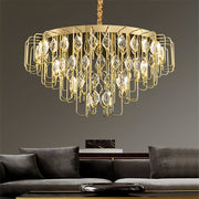 BAMDECOR C3345 Modern Luxury Crystal-leaf Chandelier LED Fashion Creativity Pendant Ceiling Lights(80cm-Gold) V255-BAM-C3345-80