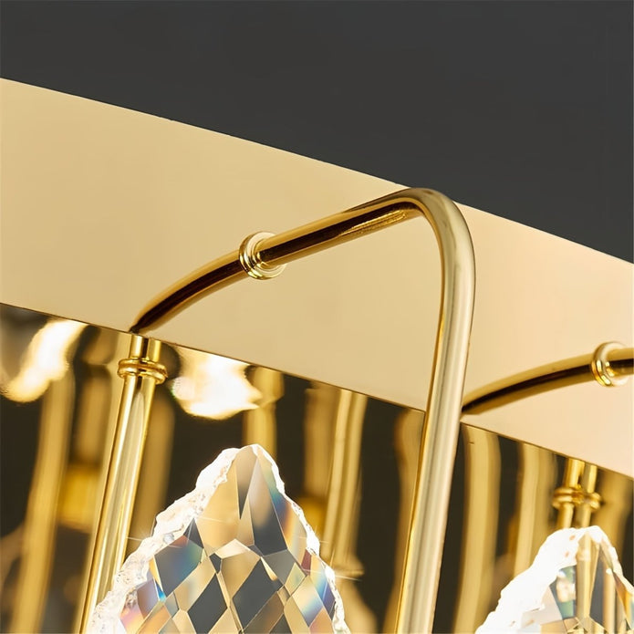 BAMDECOR C3345 Modern Luxury Crystal-leaf Chandelier LED Fashion Creativity Pendant Ceiling Lights(80cm-Gold) V255-BAM-C3345-80