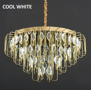 BAMDECOR C3345 Modern Luxury Crystal-leaf Chandelier LED Fashion Creativity Pendant Ceiling Lights(80cm-Gold) V255-BAM-C3345-80