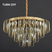BAMDECOR C3345 Modern Luxury Crystal-leaf Chandelier LED Fashion Creativity Pendant Ceiling Lights(80cm-Gold) V255-BAM-C3345-80