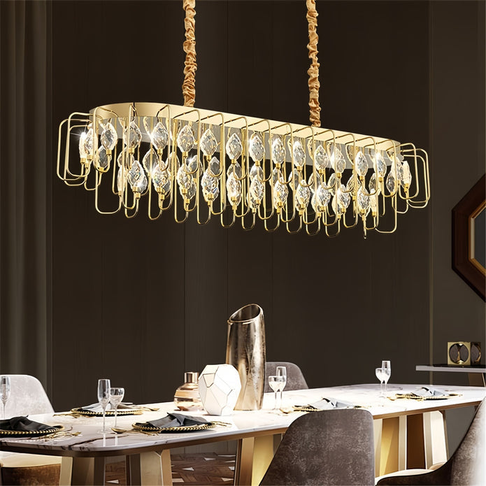 BAMDECOR C3345/OVAL1.2 Modern French Home Decor Luxury Crystal-leaf Chandelier LED Fashion Creativity Pendant V255-BAM-C3345-OVAL