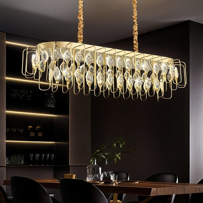 BAMDECOR C3345/OVAL1.2 Modern French Home Decor Luxury Crystal-leaf Chandelier LED Fashion Creativity Pendant V255-BAM-C3345-OVAL