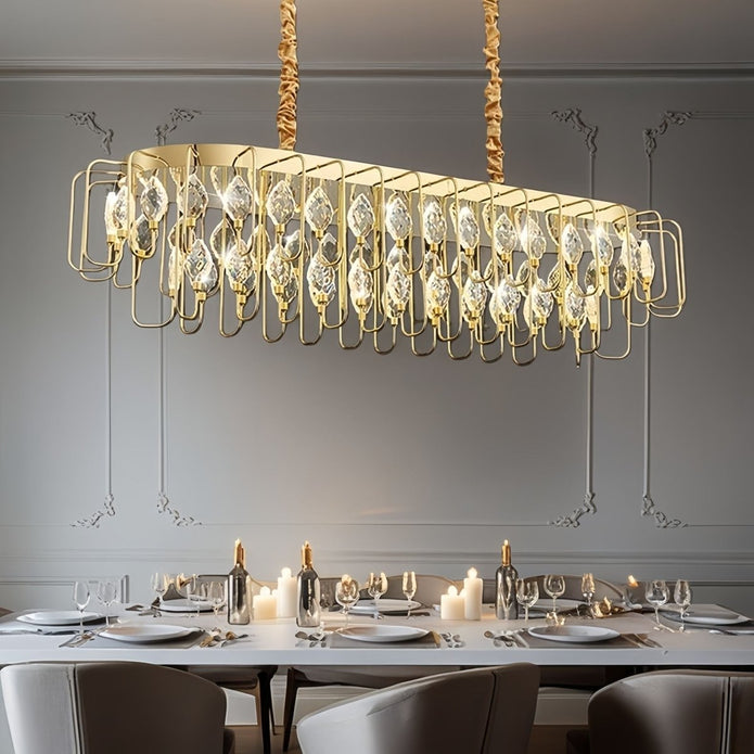 BAMDECOR C3345/OVAL1.2 Modern French Home Decor Luxury Crystal-leaf Chandelier LED Fashion Creativity Pendant V255-BAM-C3345-OVAL