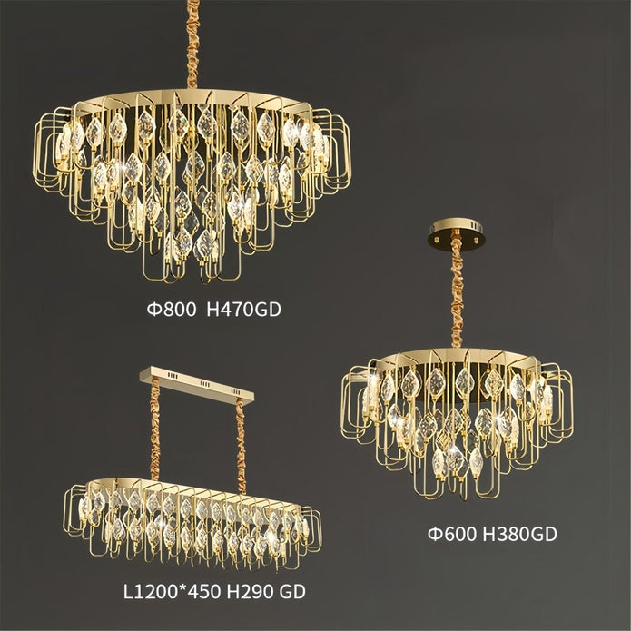 BAMDECOR C3345/OVAL1.2 Modern French Home Decor Luxury Crystal-leaf Chandelier LED Fashion Creativity Pendant V255-BAM-C3345-OVAL