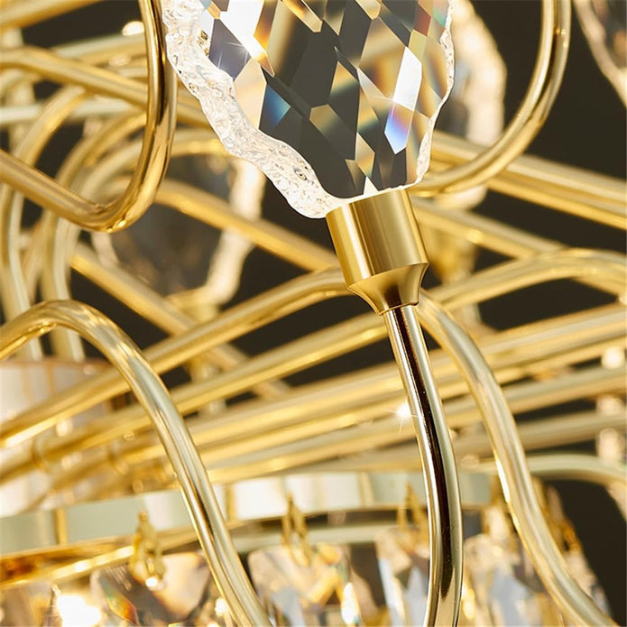 BAMDECOR C3347/OV Modern French Home Decor Luxury Crystal-leaf Chandelier LED Fashion Creativity Pendant V255-BAM-C3347-OVAL