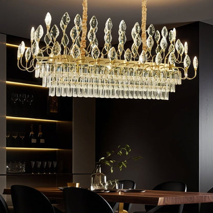 BAMDECOR C3347/OV Modern French Home Decor Luxury Crystal-leaf Chandelier LED Fashion Creativity Pendant V255-BAM-C3347-OVAL1