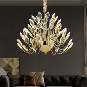 BAMDECOR C3349/1 Modern Luxury Crystal-leaf Chandelier LED Fashion Creativity Pendant Ceiling V255-BAM-C3349-1-60