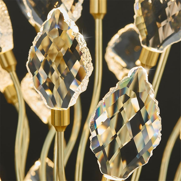BAMDECOR C3349/1 Modern Luxury Crystal-leaf Chandelier LED Fashion Creativity Pendant Ceiling V255-BAM-C3349-1-60