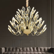 BAMDECOR C3349/1 Modern Luxury Crystal-leaf Chandelier LED Fashion Creativity Pendant Ceiling V255-BAM-C3349-1-80