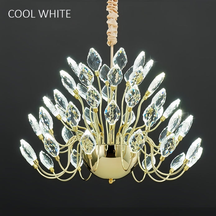 BAMDECOR C3349/1 Modern Luxury Crystal-leaf Chandelier LED Fashion Creativity Pendant Ceiling V255-BAM-C3349-1-80