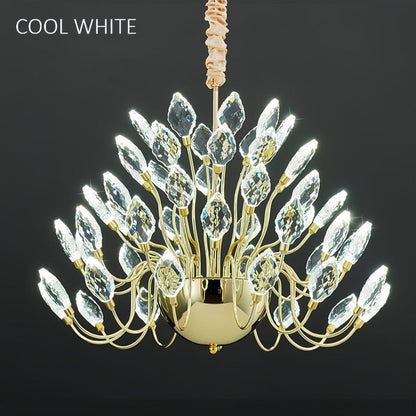 BAMDECOR C3349/1 Modern Luxury Crystal-leaf Chandelier LED Fashion Creativity Pendant Ceiling V255-BAM-C3349-1-80