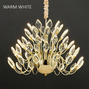 BAMDECOR C3349/1 Modern Luxury Crystal-leaf Chandelier LED Fashion Creativity Pendant Ceiling V255-BAM-C3349-1-80