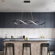BAMDECOR A24122 Modern Minimalist Black Pendant Light Adjustable LED Chandelier for Dining Room and Bar V255-BAM-L-24122-BLK-120