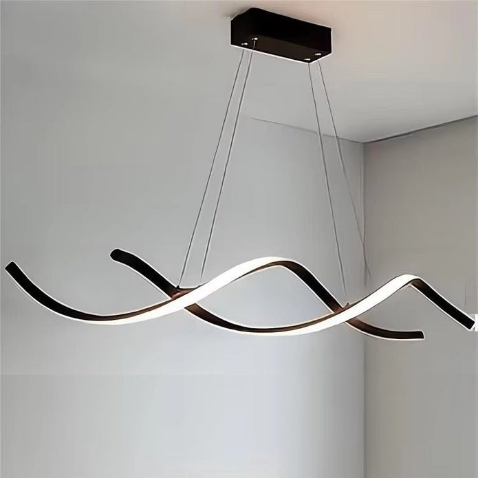 BAMDECOR A24122 Modern Minimalist Black Pendant Light Adjustable LED Chandelier for Dining Room and Bar V255-BAM-L-24122-BLK-150