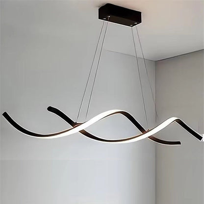 BAMDECOR A24122 Modern Minimalist Black Pendant Light Adjustable LED Chandelier for Dining Room and Bar V255-BAM-L-24122-BLK-150