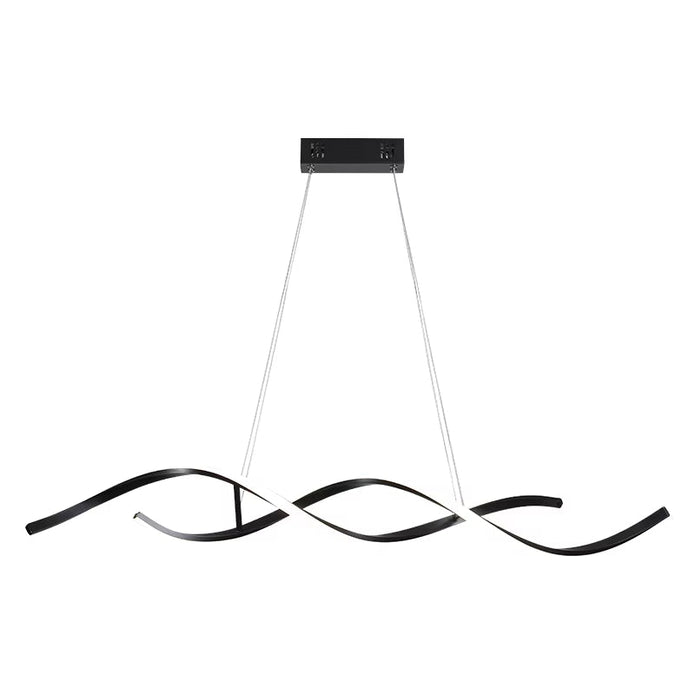 BAMDECOR A24122 Modern Minimalist Black Pendant Light Adjustable LED Chandelier for Dining Room and Bar V255-BAM-L-24122-BLK-150