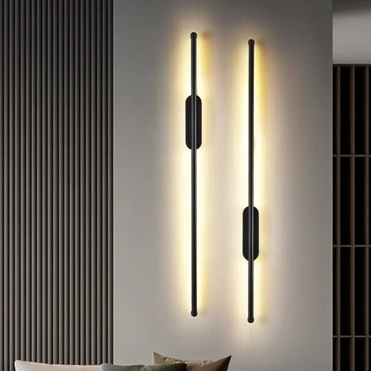 BAMDECOR Modern Minimalist Wall Light Long Tube LED Black Bedside Sconces Wall Lights with with Acrylic V255-BAM-L1.2-LINEAR