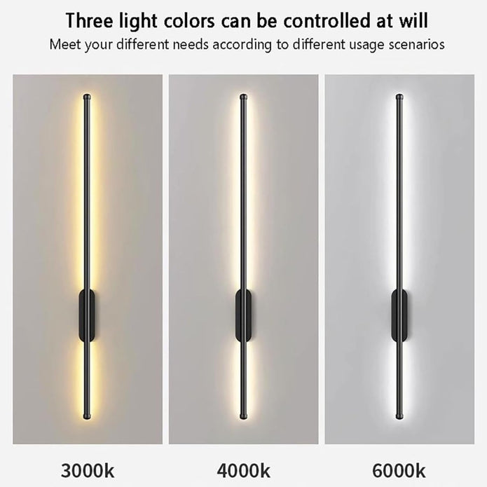 BAMDECOR Modern Minimalist Wall Light Long Tube LED Black Bedside Sconces Wall Lights with with Acrylic V255-BAM-L1.2-LINEAR