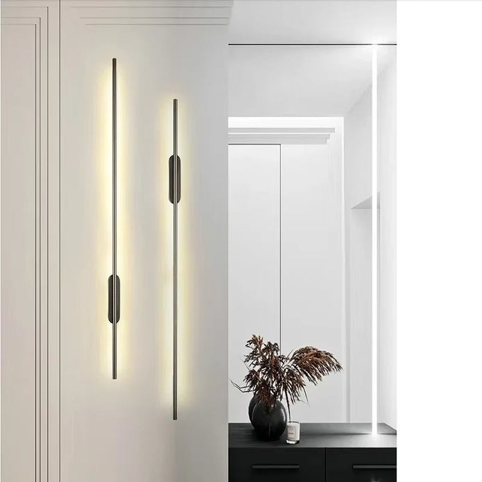 BAMDECOR Modern Minimalist Wall Light Long Tube LED Black Bedside Sconces Wall Lights with with Acrylic V255-BAM-L1.2-LINEAR