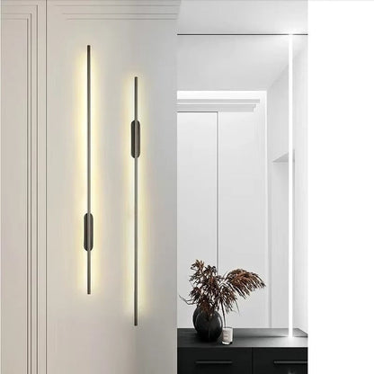 BAMDECOR Modern Minimalist Wall Light Long Tube LED Black Bedside Sconces Wall Lights with with Acrylic V255-BAM-L1.2-LINEAR