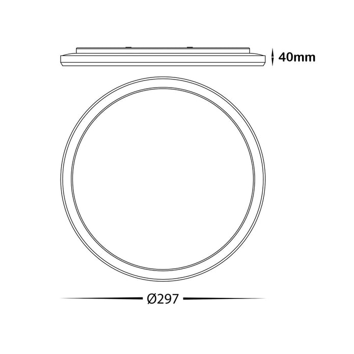 BAMDECOR Ultra-thin 25W Tri-colour Flush Round LED Oyster Light Ceiling LED Light SAA/RCM V255-BAM-OYS30-25W-WH