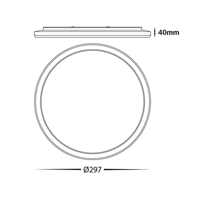 BAMDECOR Ultra-thin 25W Tri-colour Flush Round LED Oyster Light Ceiling LED Light SAA/RCM V255-BAM-OYS30-25W-WH